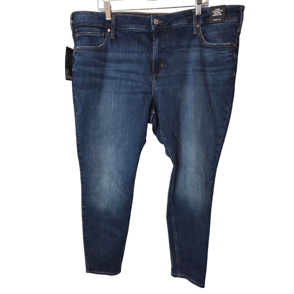 Silver Jeans Co Elyse Comfort Fit Mid Rise Skinny Jeans, 24W, NWT